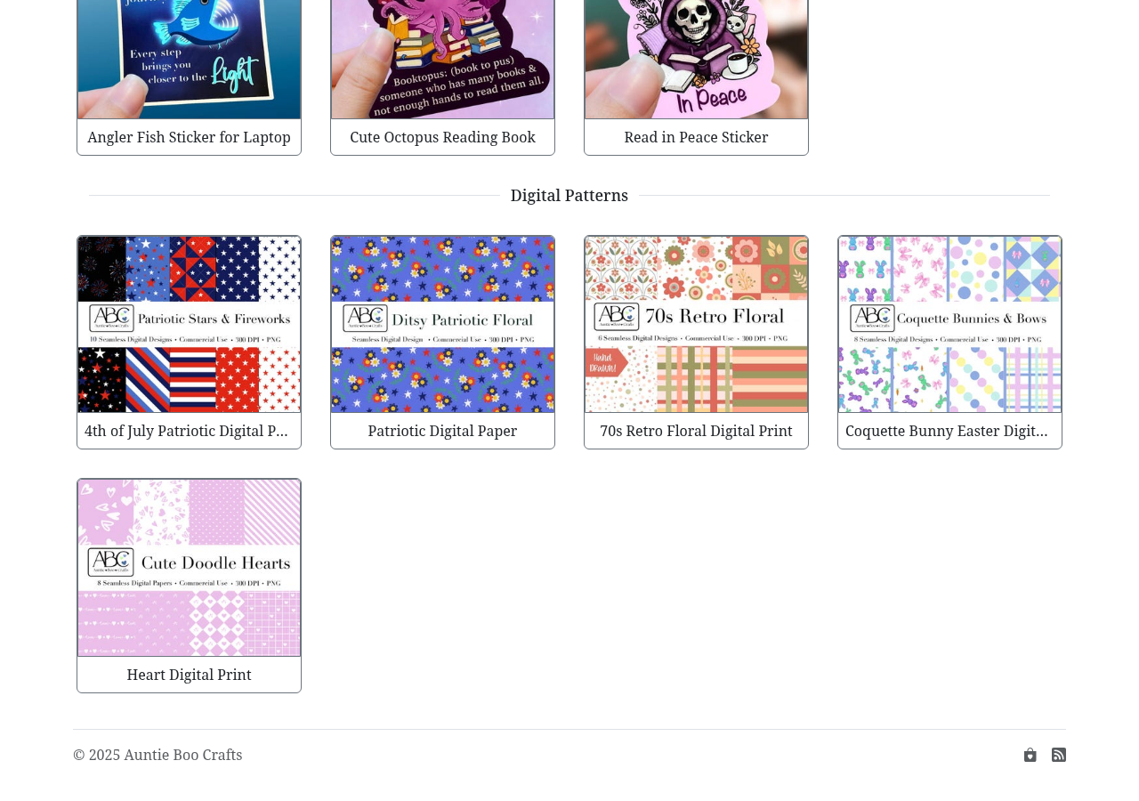 Auntie Boo Crafts — stickers and digital patterns